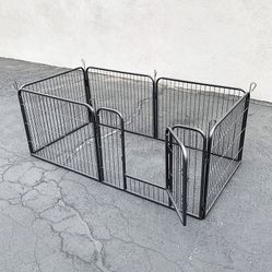 (New in box) $70 Heavy Duty 24” Tall x 32” Wide x 6-Panel Pet Playpen Dog Crate Kennel Exercise Cage Fence Play Pen 