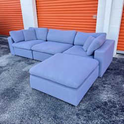 4 Piece Gray Cloud Modular Sectional Sofa Couch 🚛 SAME DAY DELIVERY!