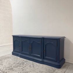 Restored Blue Credenza Or Tv Stand 