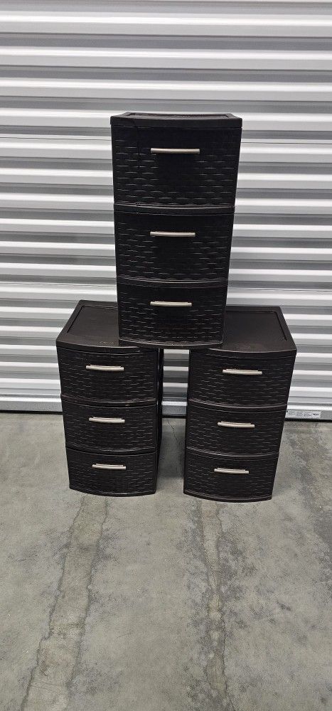 Plastic Drawer Storage - 3 Pieces