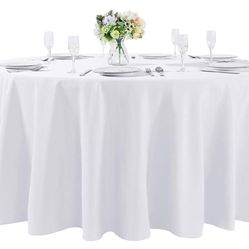 120 Inch Round Tablecloth Washable Polyester Table 