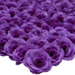 Mini Purple Silk Artificial Flower Heads for Crafts, Decorations (2 in, 75 Pack)