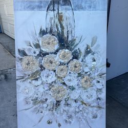 Canvas Flower Artwork 24x36”