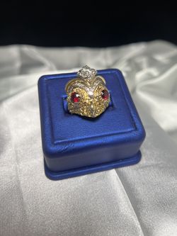 18KYG ring diamond/red stones