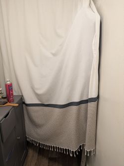 Striped shower curtain