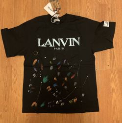 Lanvin Black Graphic Tee Paint Size  