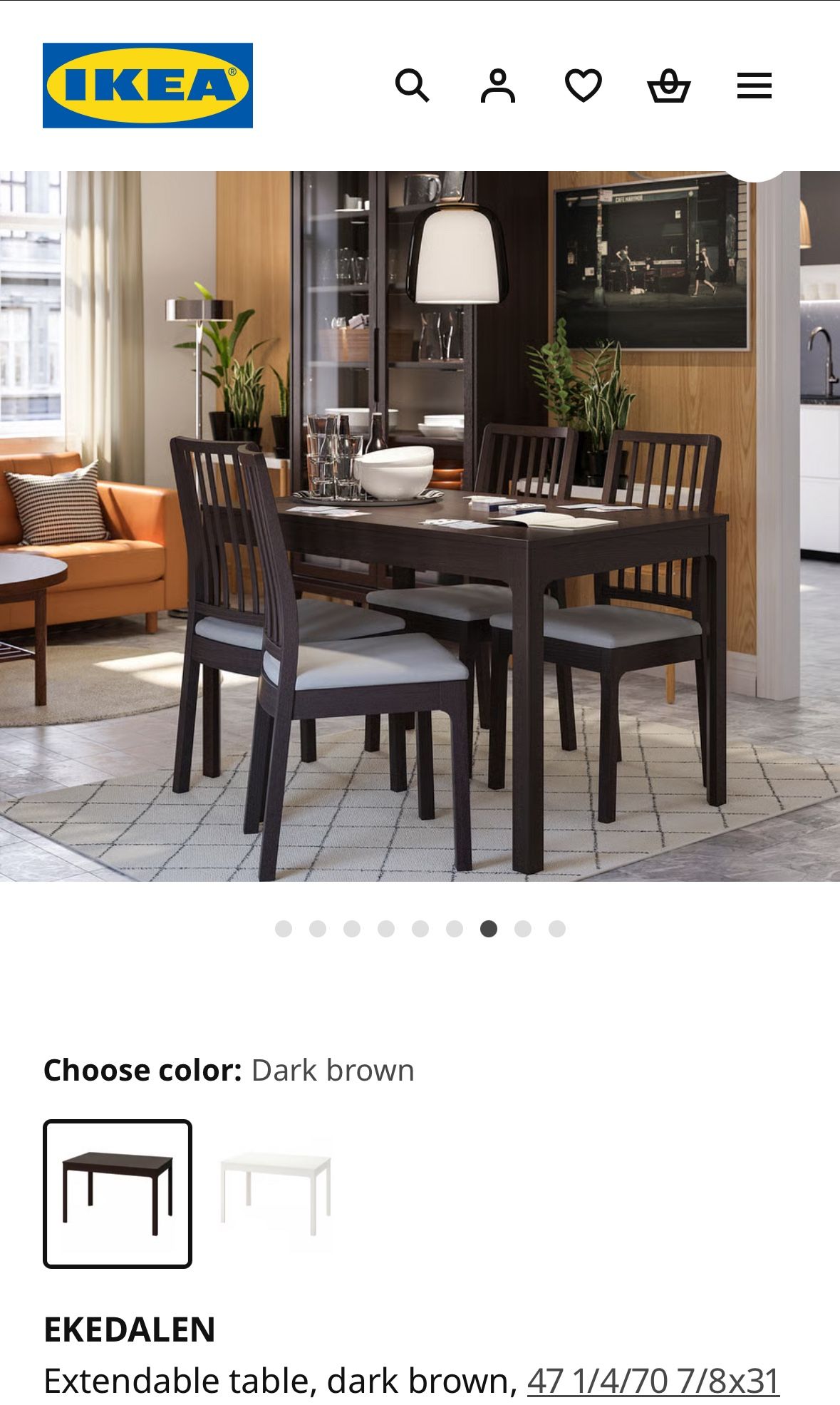 Ikea Ekedalen dining table set w/ chairs and bench