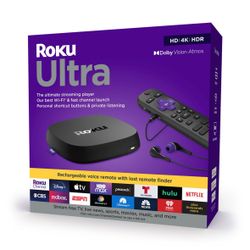 Roku Ultra 4K / HDR / Dolby Vision Streaming Device And Roku Voice Remote Pro Brand New In Box 