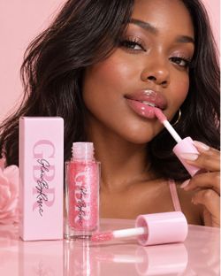 Peach 🍑 Flavored Pink Glitter Lip Gloss