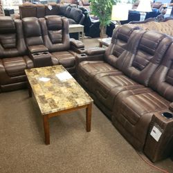 PWR RECLINING SOFA AND LOVESEAT SET 