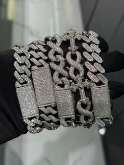 Heavy VVS Moissanite Cuban Bracelets PASS DIAMOND TESTER