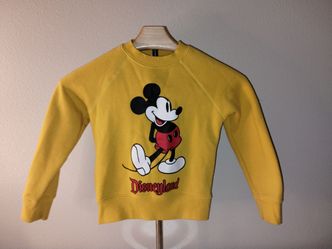 Disneyland Yellow Mickey Mouse Sweatshirt Youth Kids Sz 5/6 Disney Parks Retro