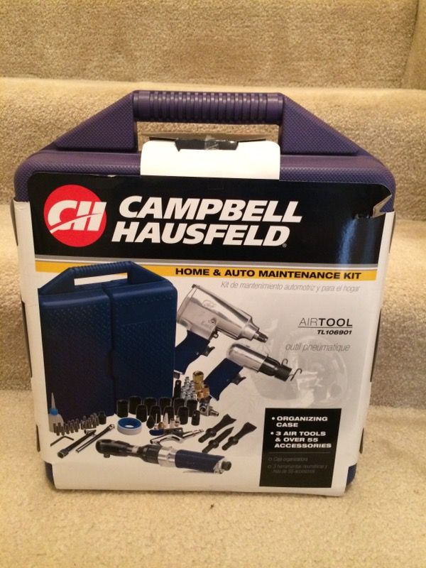Brand new in box Campbell Hausfeld TL106901 62-Piece Air Tool Kit - Home and Automotive Maintenance Kit