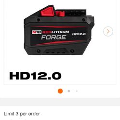 Milwaukee 12amh Battery 