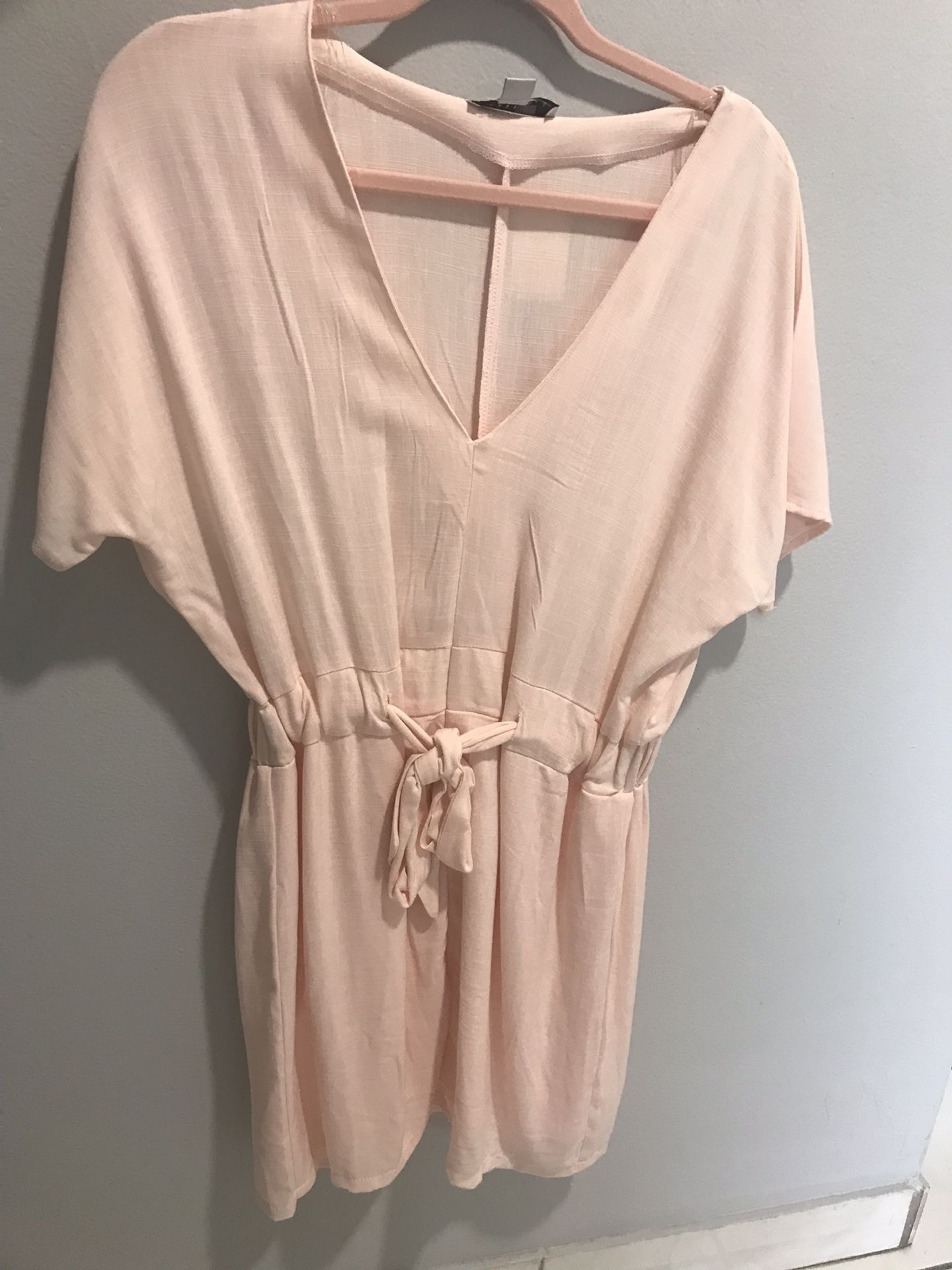 Blush Pink Linen Dress - New With Tags