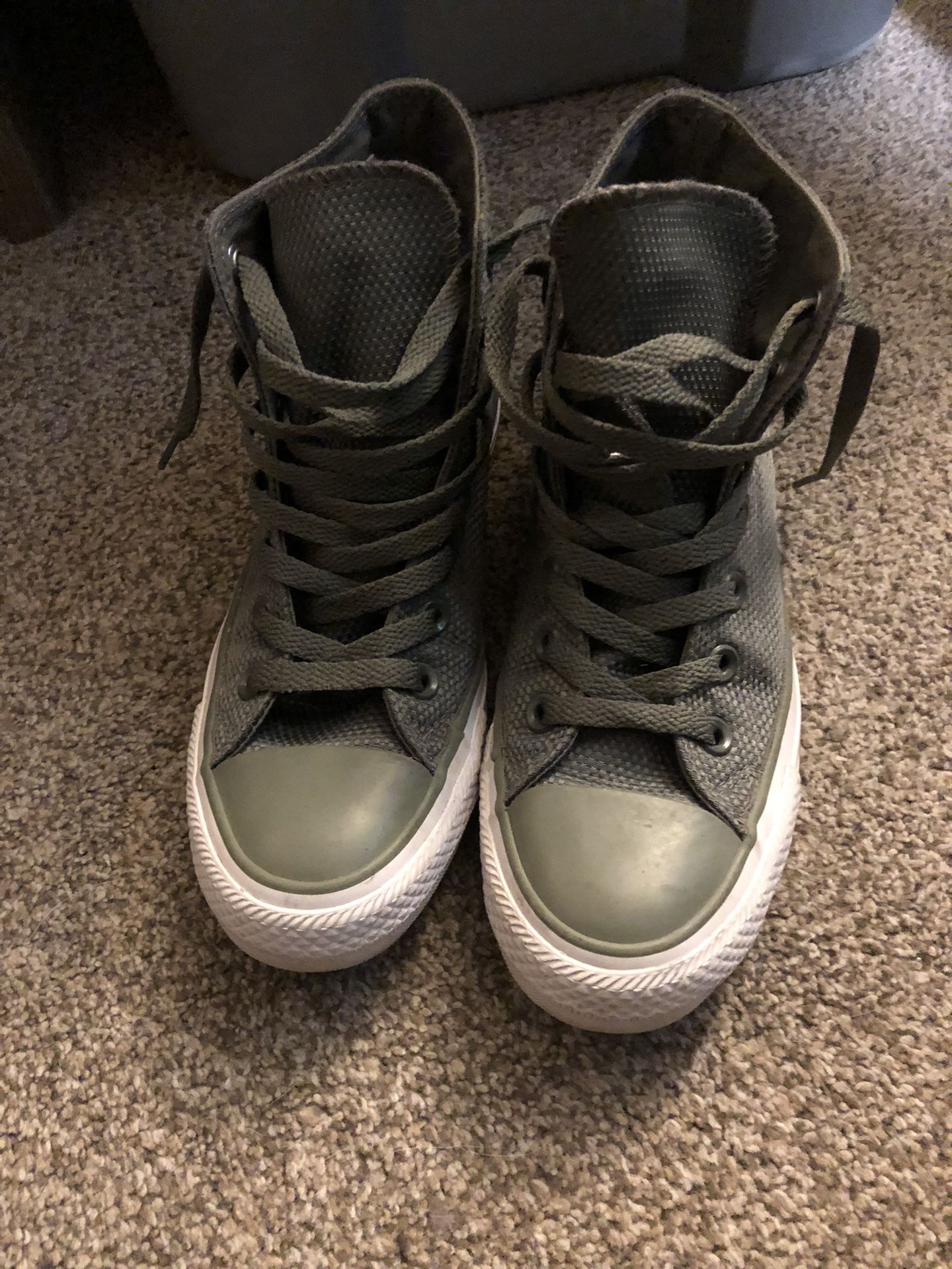 Olive Green Converse Hi Top Sneakers