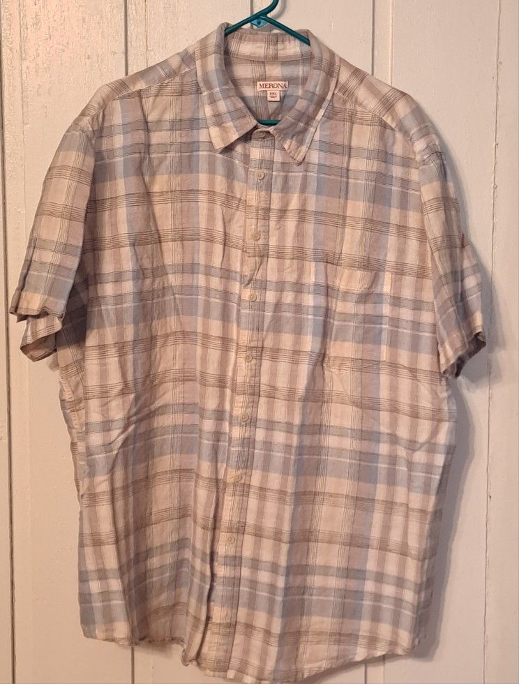 Men's Dress Shirt XXL Button Down Merona Plaid