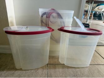 $10 each. Rubbermaid Stackable Food Storage Containers 1.5 gal~ 5.6 L~ 24 cups