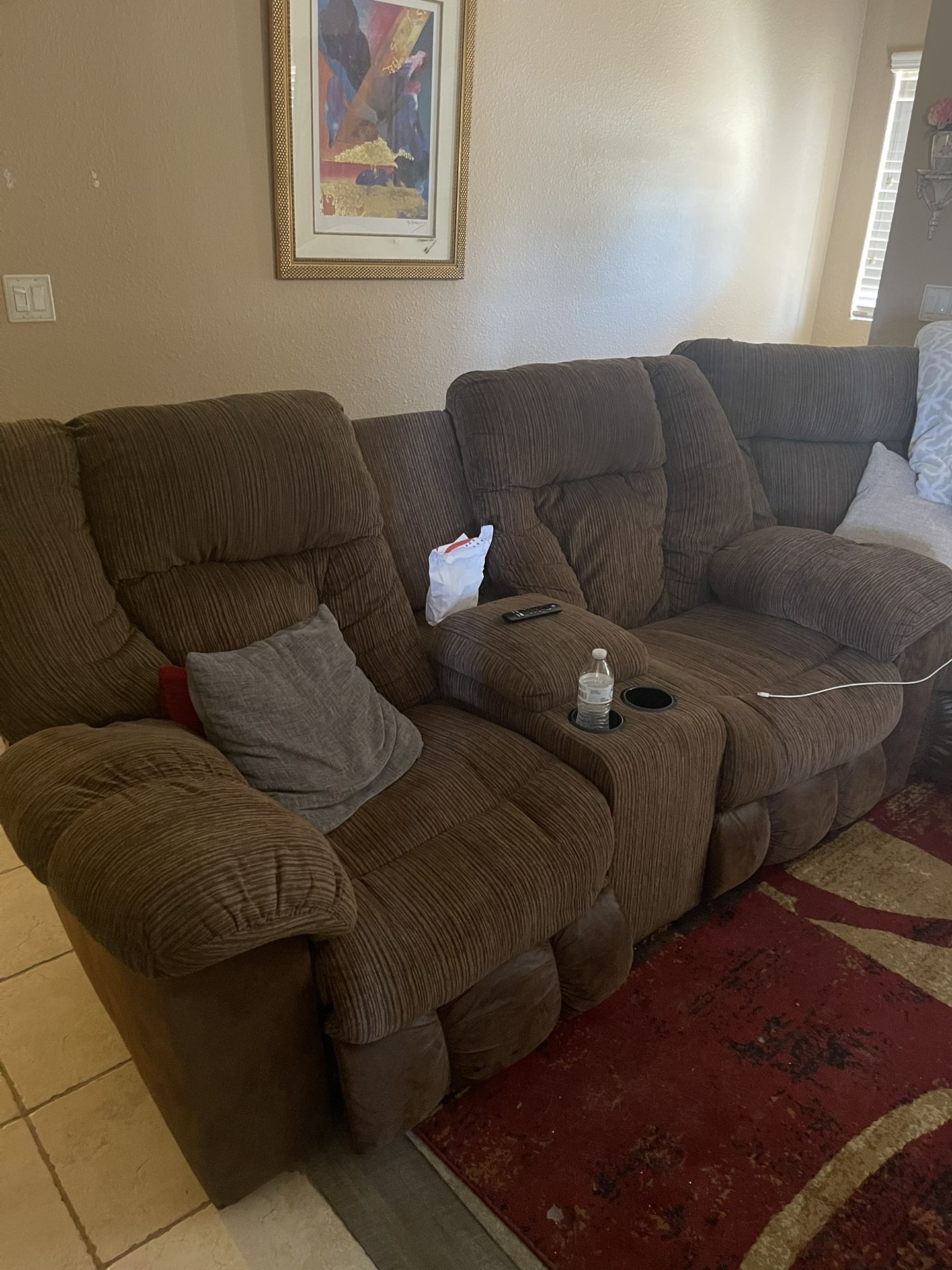 Couch Sofa Sectional With 4 Electric Recliners