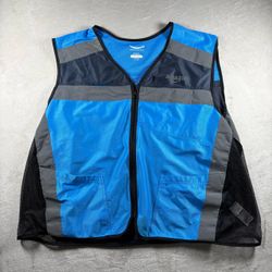 Amazon Men's Size 4XL /5XL Safety Vest Reflective Blue/Black Uniform Big tall