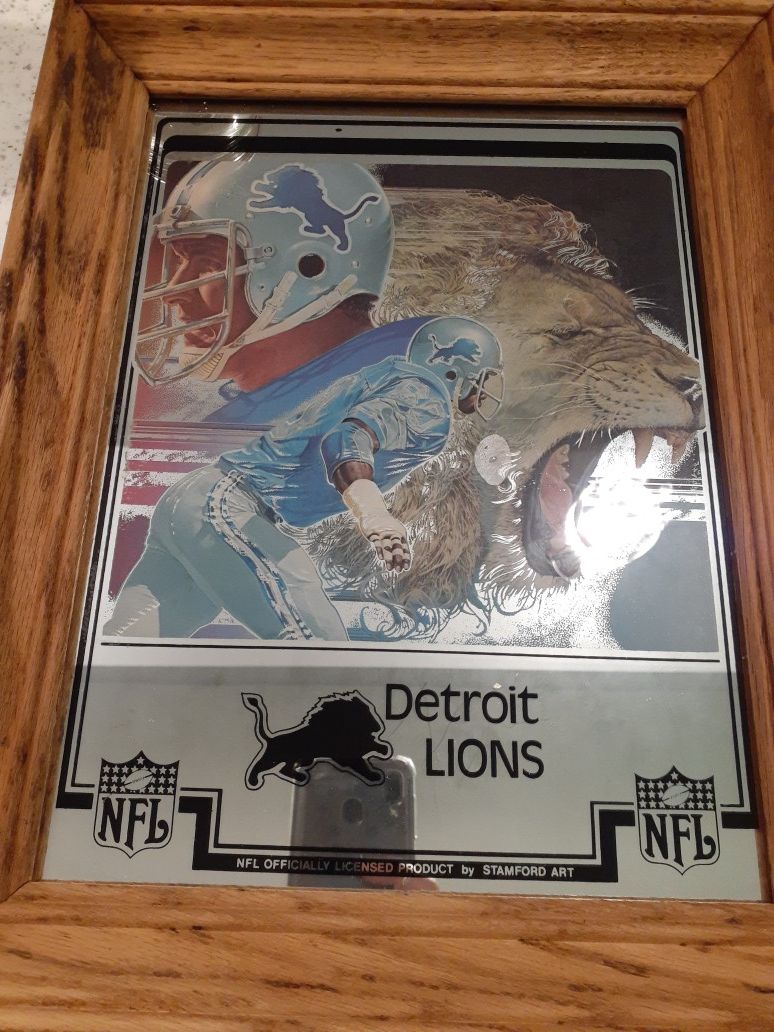 Vintage Detroit Lions officially licensed NFL mirror by Stamford art
