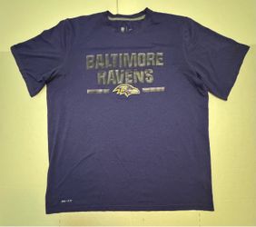 Pre Owned Excellent  Nike Dri Fit  Baltimore Ravens  Breathable T Shirt  Printed Purple  Men  Size XL