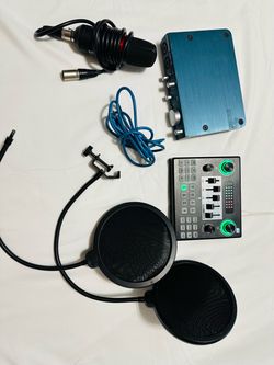 audio interface ,microphone atudio,mixer consola,pop filter 2