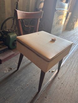 Mid-Century Sewing Bench with Storage