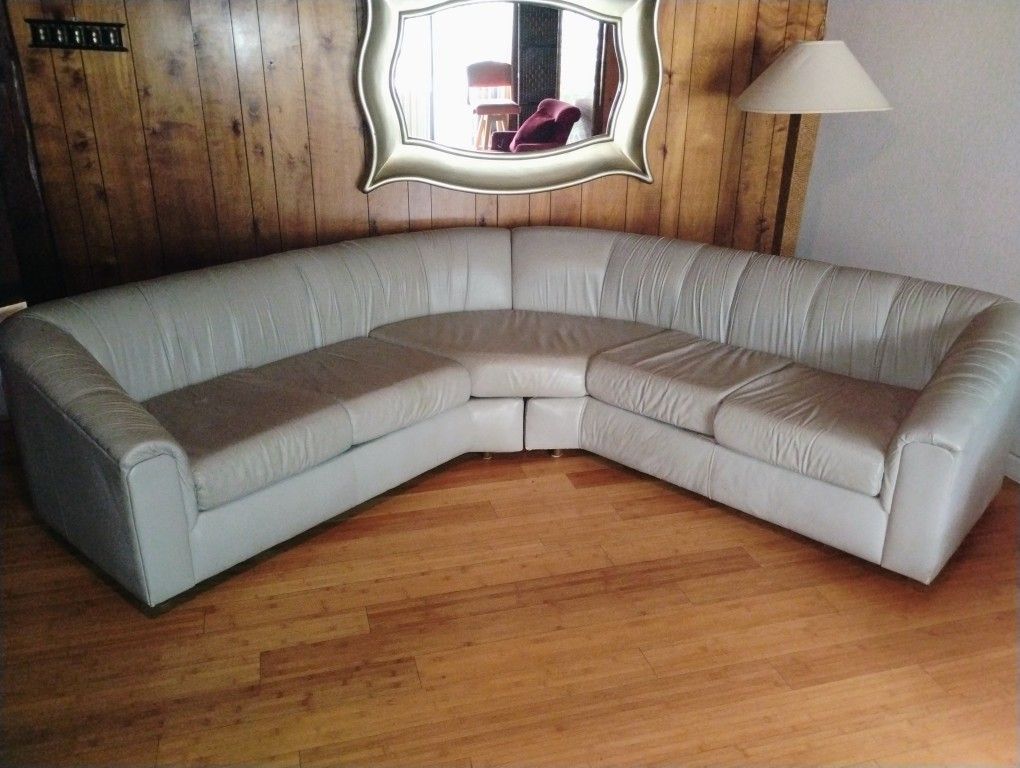 Leather Sofa 2 Piece Sectional - Grey