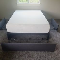 12 Inch Full mattress With 12 Inch platform storage drawers