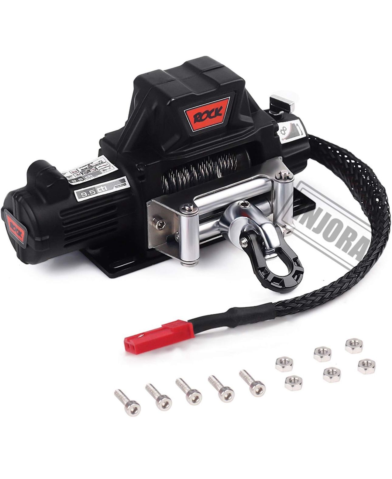 INJORA Metal Steel Wire Automatic Simulated Winch for 1/10 RC with wireless remote