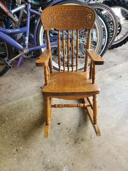 Vintage Small, Kids Wood Rocking Chair