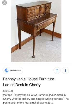Pennsylvania House Ladies Desk Painted And Distressed In Teal And