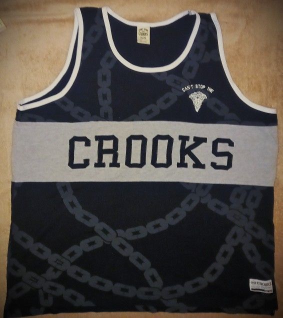 Crooks & Castles 2XL Tank | Chainlink Graphic Sleeveless Jersey Style