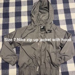 Nike- size 7, zip up jacket with hood