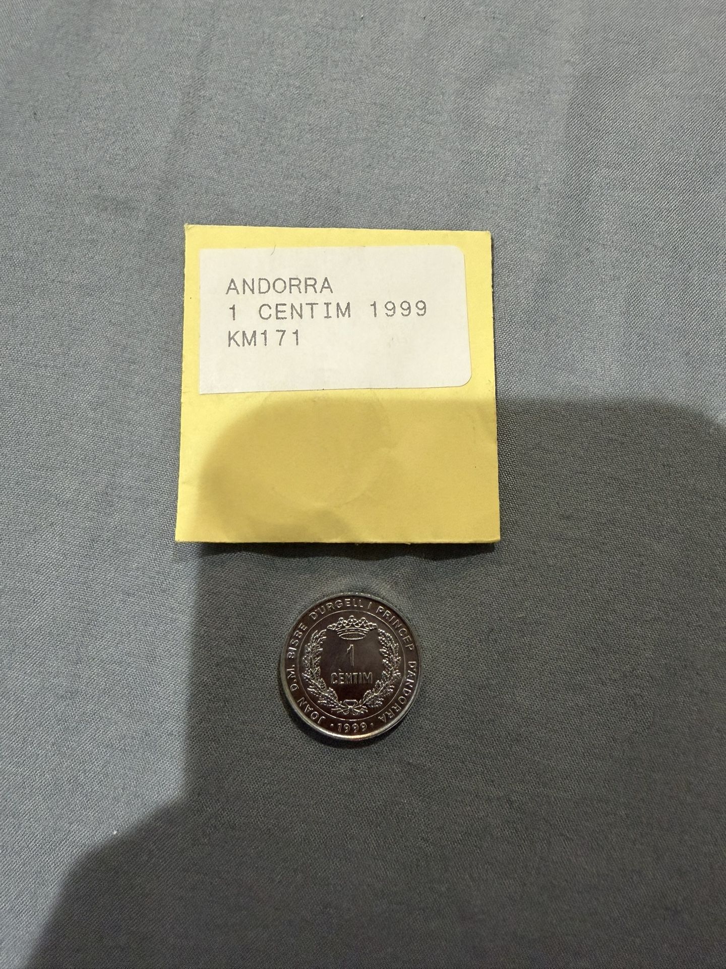 Andorra 1999 1 Centime Aluminum Coin Uncirculated KM171