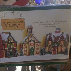 Brand New Advent Village Open 24 doors you can fill w/ surprises