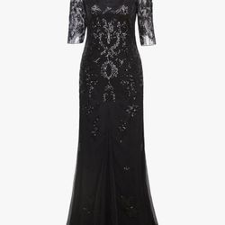 Vintage 1920s Long Wedding Prom Dresses 2/3 Sleeve Sequin Party Evening Gown