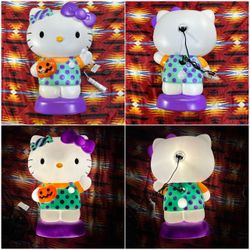 Pumpkin Hello Kitty by Sanrio Lighted Yard Decor Blow Mold 22" Halloween Gemmy