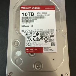 (4) Western Digital Red plus 10TB Drives