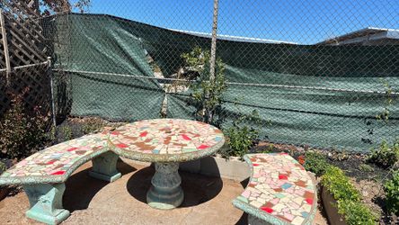 Concrete mosaic table