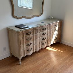 12 Drawer Solid Oak Dresser And Mirror