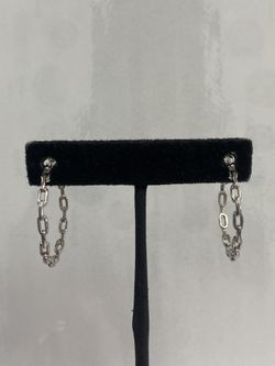 S925 Paper Clip Hoops Earring