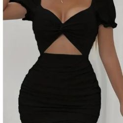 Black Cut Out Dress Size L 