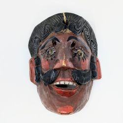 Vintage Mexican Guerrero Dance mask: Pedro de Alvarado (c. 1950s)
