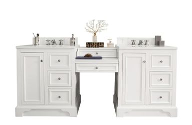 James Martin Vanities
De Soto 84" Free Standing Double Basin Vanity Set with Wood Cabinet and 3cm Quartz Vanity Top