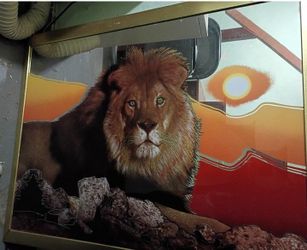 Lion huge framed wall art