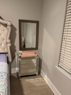 2 gladd mirrors and  side tables