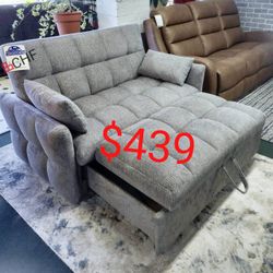 Dark Gray  / Light Gray Convertible Sleeper Sofa Bed  // Monthly Special 