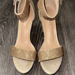 Rose Gol Rhinestone Heels